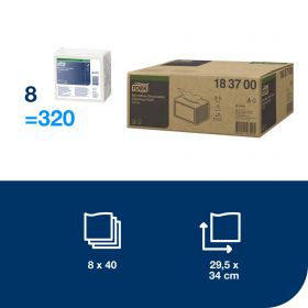 TORK 183700 – Čistící utěrka z mikrovlákna, jednorázová, 8 x 40 ks - Karton