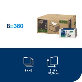 TORK 530150 – Heavy Duty skládaná čistící utěrka netkaná W8, 8 x 45 ks - Karton