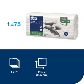 TORK 473179 – Tork skládaná kuchyňská utěrka na čištění W4, netkaná text., bílé, 4x 75 útr - Karton