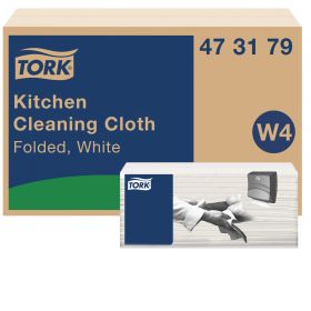 TORK 473179 – Tork skládaná kuchyňská utěrka na čištění W4, netkaná text., bílé, 4x 75 útr - Karton