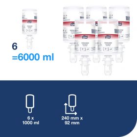 TORK 424709 – Antimikrobiální tekuté mýdlo S4, 1000 dávek, EN1499, EN14476, 6 x 1000 ml - Karton