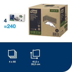 TORK 570479 – Heavy–Duty průmyslová čisticí utěrka netkaná W4, text., 4 bal/kt