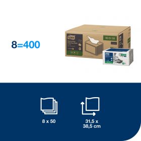 TORK 930150 – Heavy Duty Biobased skládaná čistící utěrka netkaná W8, 8 x 50 ks - Karton