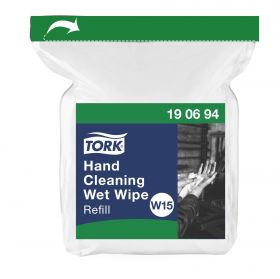 TORK 190694 – Vlhčené ubrousky na povrchy v roli W15 – náplň 4 x 15,66 m, netkané, 27 x 27 cm