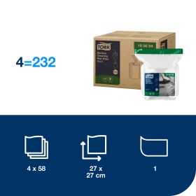 TORK 190694 – Vlhčené ubrousky na povrchy v roli W15 – náplň 4 x 15,66 m, netkané, 27 x 27 cm