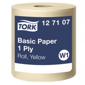 TORK 127107 – Basic papírová utěrka v roli W1, 1 rl., 1 vrst., žlutá, 1190 m x 33 cm