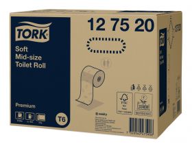 TORK 127520 – Mid–size jemný toaletní papír T6, 2vr., 90m