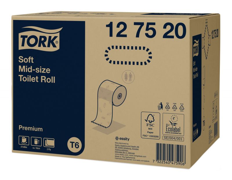TORK 127520 – Mid–size jemný toaletní papír T6, 2vr., 90m