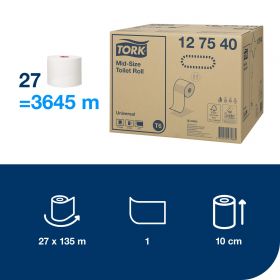 TORK 127540 – Mid–size toaletní papír T6, 1vr., 135m - Karton