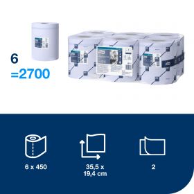 TORK 473391 – Reflex MIDI, papírové utěrky Plus M4, modrá, 2 vrst., 150 m, 6 rolí