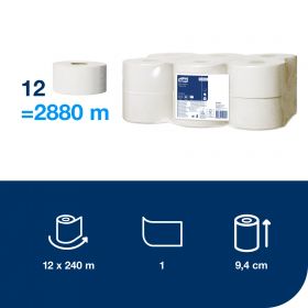 TORK 120161 – Mini Jumbo toaletní papír T2, 1vr., 12 x 240m - Karton