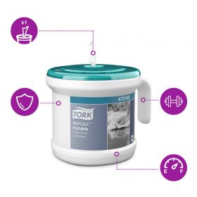 TORK 473186 – REFLEX PORTABLE zásobník vč. pap. role M4,  2vr.