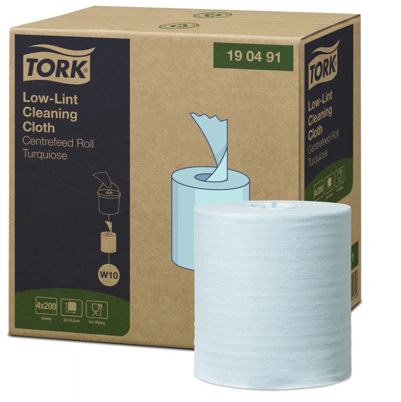 TORK 190491 – Low Lint průmyslová čisticí utěrka W10, netkaná text., 1vr., 60 m, 200útr. - karton