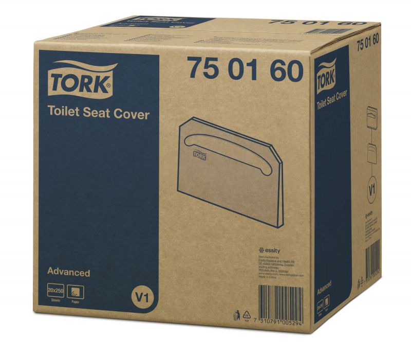 TORK 750160 – Papírové podložky na WC sedátka V1, 20x 250 ks/kt