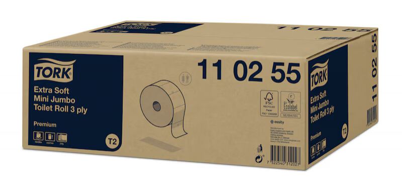 TORK 110255 – Mini Jumbo toaletní papír T2, 3vr., 12 x 120m - Karton