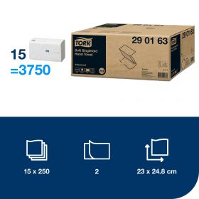 TORK 290163 Singlefold – Jemné skládané ručníky H3, 2 vrst., 15 x 250 ks - Karton