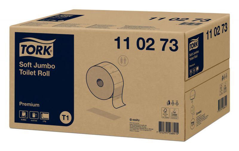 TORK 110273 – Jumbo jemný toaletní papír T1, 2vr., 6 x 360m - Karton