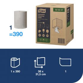 TORK 520337 – Průmyslová čisticí utěrka W1/W2/W3, netkaná text., 390 útr