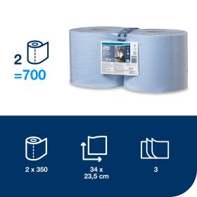 TORK 130081 – Heavy Duty – průmyslová papírová utěrka W1/W2, malá role, 3vr., 350x2útr.