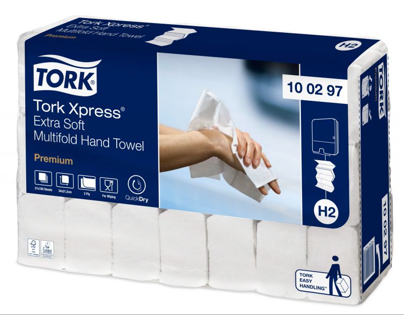 TORK 100297 – Xpress® extra jemný papírový ručník Multifold H2, 2vr., 21 x 100 ks - Karton