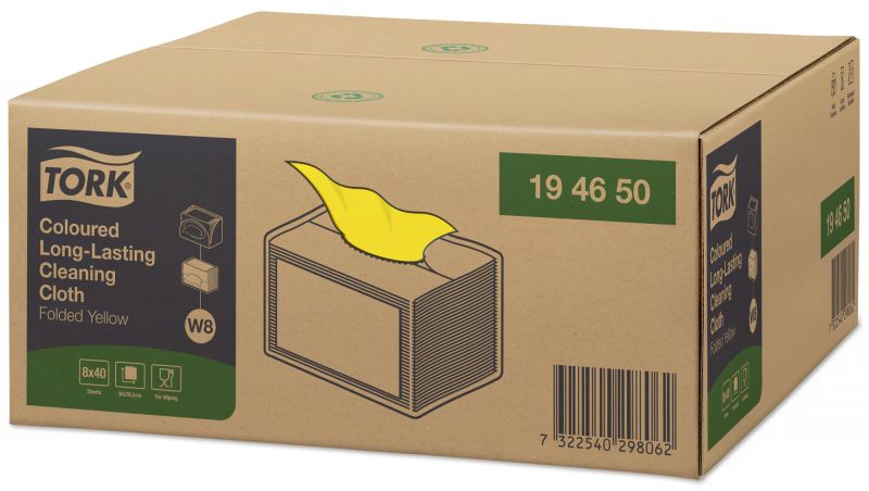 TORK 194650 – barevný program – netkaná textilie W8, žlutá, 8 x 40 ks - Karton