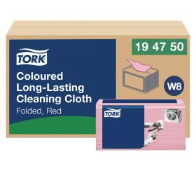 TORK 194750 – barevný program – netkaná textilie W8, červená, 8 x 40 ks - Karton