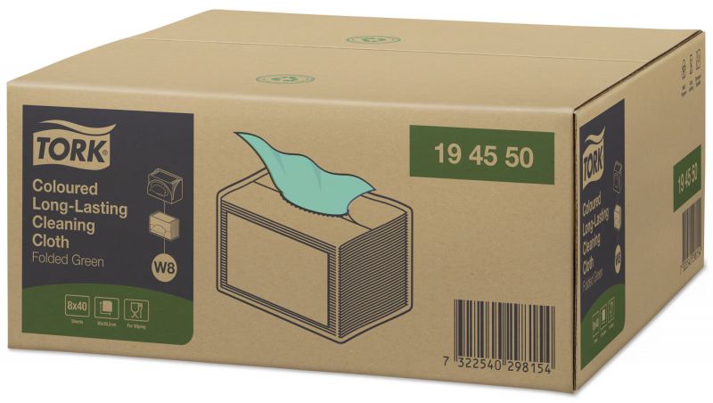 TORK 194550 – barevný program – netkaná textilie W8, zelená, 8 x 40 ks - Karton