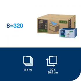 TORK 194450 – barevný program – netkaná textilie W8, modrá, 40x8útr. - Karton