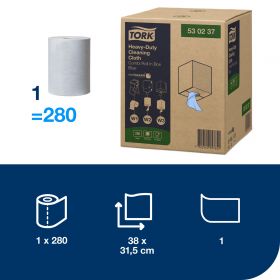 TORK 530237 – Heavy Duty čisticí utěrka W1/W2/W3, netkaná text., 1 vr. 280 útržků
