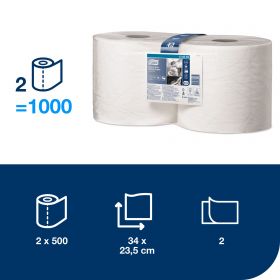 TORK 130062 – Heavy Duty papírová utěrka W1/W2,, malá role 2vr., 500x2útr. - karton