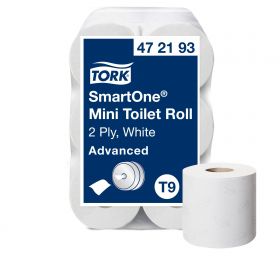 TORK 472193  – SmartOne© Mini toaletní papír T9, 12 rl., 2 vrst., 620 útr./rl., 13,4 x 18 cm - Karton