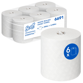 SCOTT® ESSENTIAL Papírové ručníky – role / bílá. 350m, 1 vr. - Karton