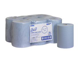 SCOTT® SLIMROLL* Papírové ručníky – modré, 165m, 1vr. - Karton