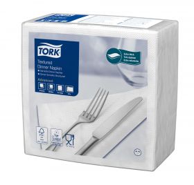 TORK 509414 Textured bílé ubrousky – večeře, 2 vrst., 1/4 sklad, 20 x 50 ks - Karton