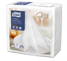 TORK 478711 – Linstyle® bílé ubrousky – večeře, netkané, 1 vr., 1/4 sklad, 12x50 ks - Karton