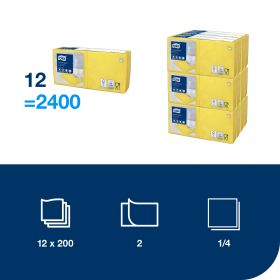 TORK 477823 – Žlutý ubrousek – koktejlový, 2vr. - Karton