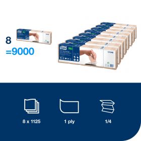 TORK 12840 – Xpressnap® Natural ubrousky do zásobníku N4, 8 x 1125 ks, 1 vr. - Karton