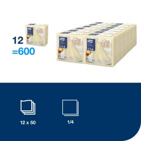 TORK 478712 – Linstyle® champagne ubrousky – večeře, netkané, 1 vr., 1/4 sklad, 12 x 50 ks - Karton