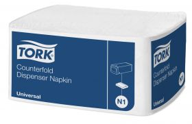TORK 10935 – bílý Counterfold ubrousek do zásobníku N1, 1vr., 24 x 300 ks - Karton