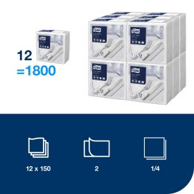 TORK 478746 – Ubrousky bílé – večeře, 1 vr., 12 x 150 ks - Karton