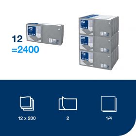 TORK 477832 – Šedý ubrousek, 2 vr. – koktejlový - Karton