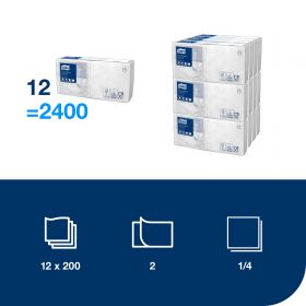 TORK 477534 – Bílý ubrousek, 2 vr. – koktejlový  - Karton