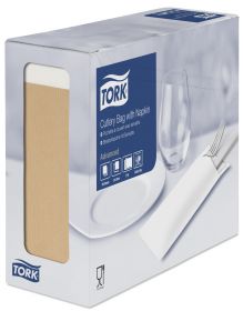 TORK 474637 – Natural kapsička na příbory s bílým ubrouskem - Karton