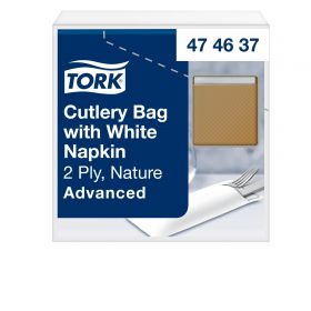 TORK 474637 – Natural kapsička na příbory s bílým ubrouskem - Karton