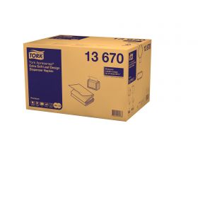 TORK 13670 – Xpressnap® extra jemné bílý ubrousek do zásobníku N4, s dekorem lístků, 2vr., 8 x 500 ks - Karton