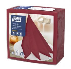 TORK 478855 – Linstyle® burgundy ubrousky – večeře, netkané, 1 vr., 1/4 sklad, 12x50 ks - Karton