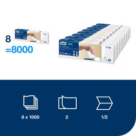TORK 15850 – Xpressnap® extra jemné bílý ubrousek do zásobníku N4, 2vr., 8 x 1000 ks - Karton