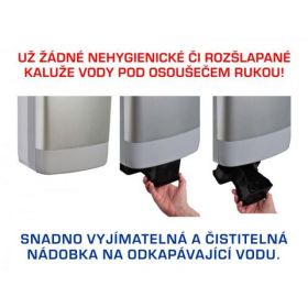 Osoušeč rukou EMPIRE X DRY DEZINFEKČNÍ UV LAMPA TRYSKOVÝ OSOUŠEČ RUKOU ABS PLAST STŘÍBRNÝ 