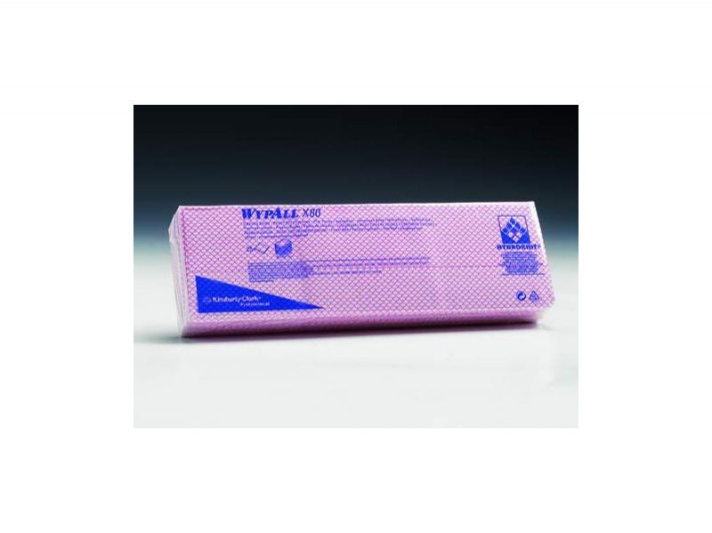 Kimberly-Clark WYPALL* X80 Čisticí utěrky, skládané, červená, 10bal x 25utěrek